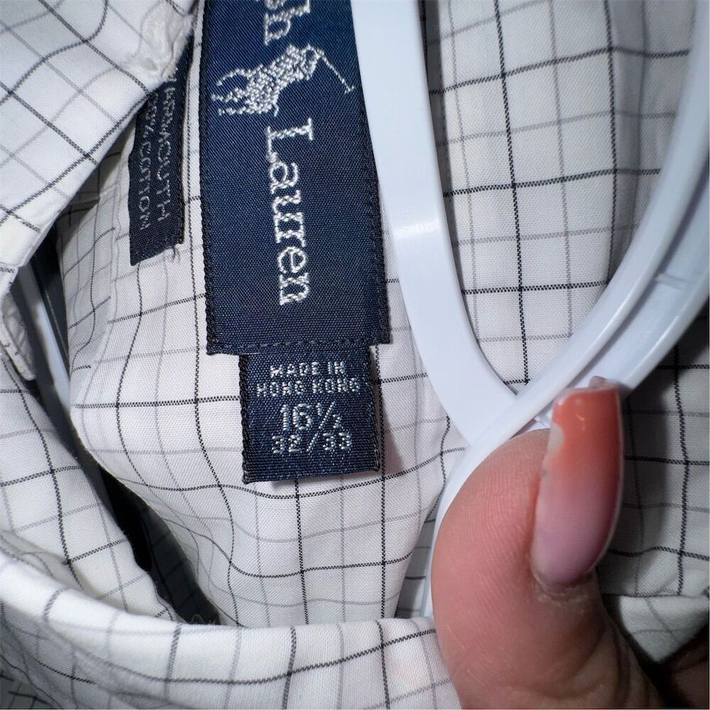 Ralph Lauren Men's Checkered Button-Down Bussiness Office Dress Shirt 16 1/2 - Picture 9 of 11